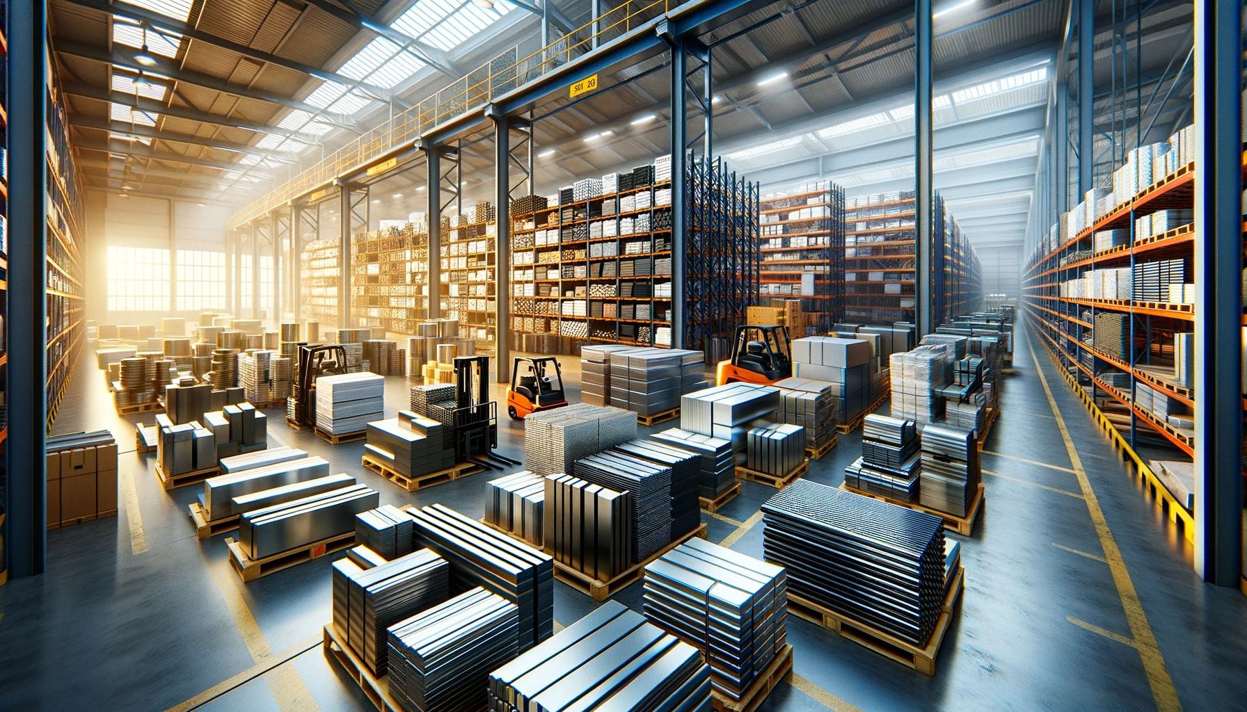 factory storage scene for a CNC machining supply chain